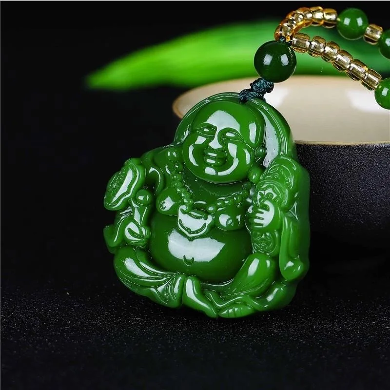 Chinese Green Jade Maitreya Bu - Jewelry & Watches Store review and price