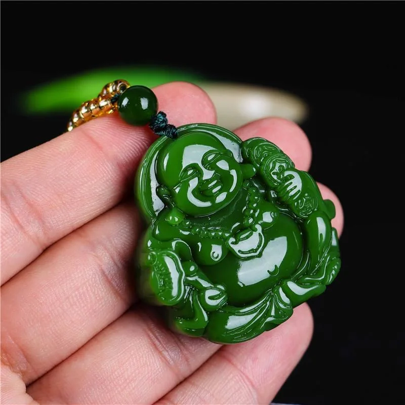 Chinese Green Jade Maitreya Bu - Jewelry & Watches Store review and price
