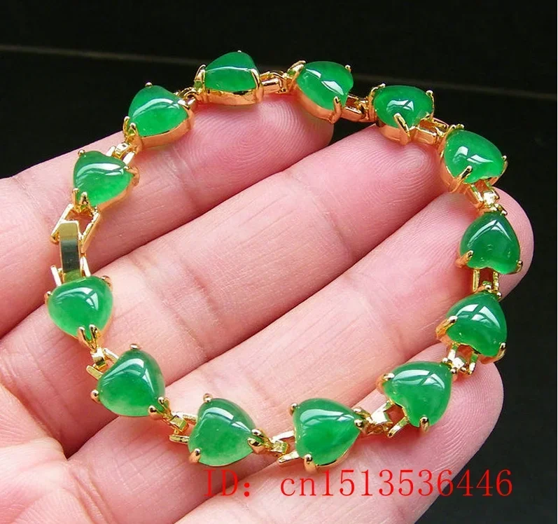 Natural Green Jade Agate LOVE  - Jewelry & Watches Store review and price