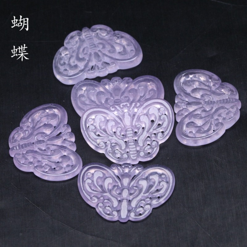 2pc Natural Purple Jade Hollow - Jewelry & Watches Store review and price