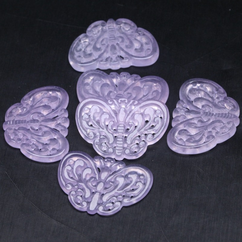 2pc Natural Purple Jade Hollow - Jewelry & Watches Store review and price
