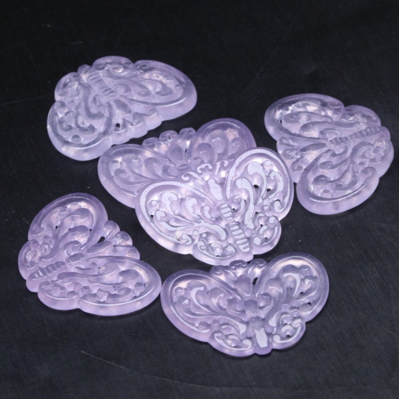 2pc Natural Purple Jade Hollow - Jewelry & Watches Store review and price
