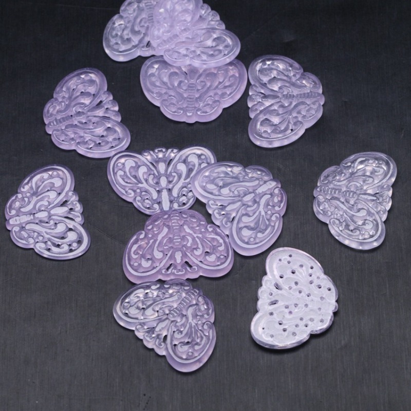 2pc Natural Purple Jade Hollow - Jewelry & Watches Store review and price
